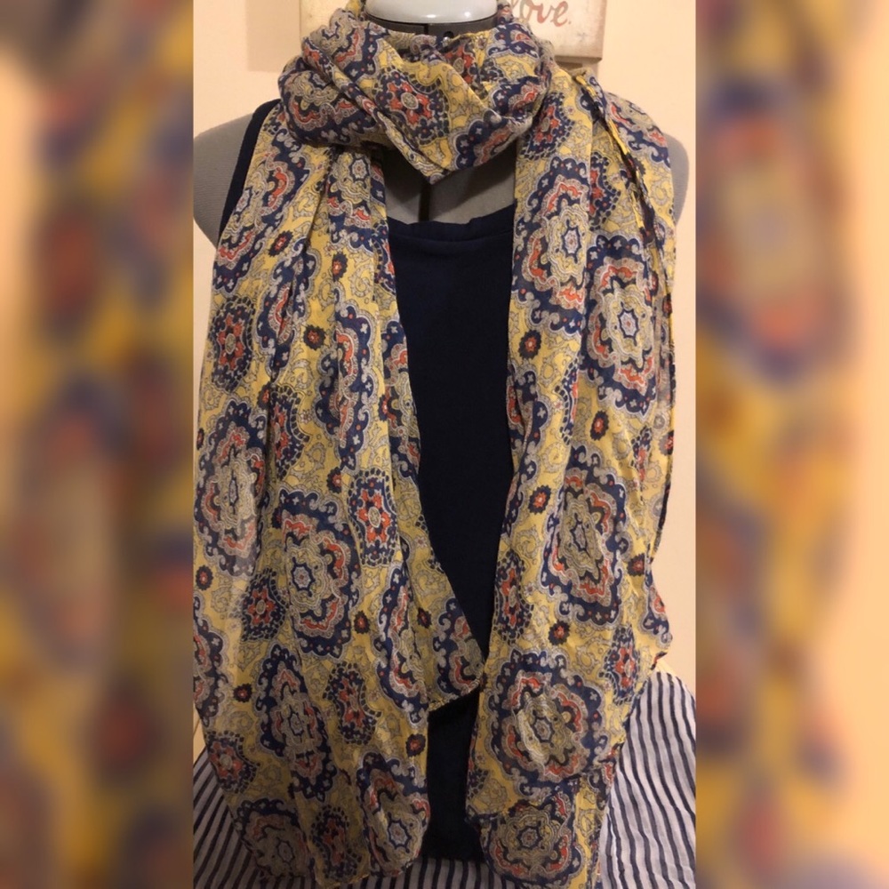 🌈J. CREW sheer scarf 21”x78”